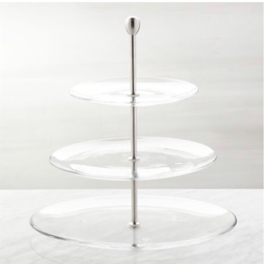 Three tier glass dessert server